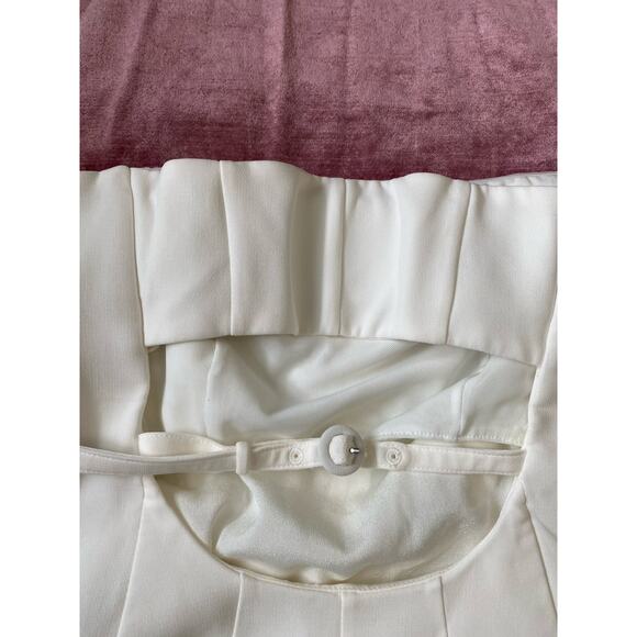 Cinq A Sept Arleen Strapless Mini Dress Boned Bustier Open Back Ivory Sz 4 White - Picture 7 of 9